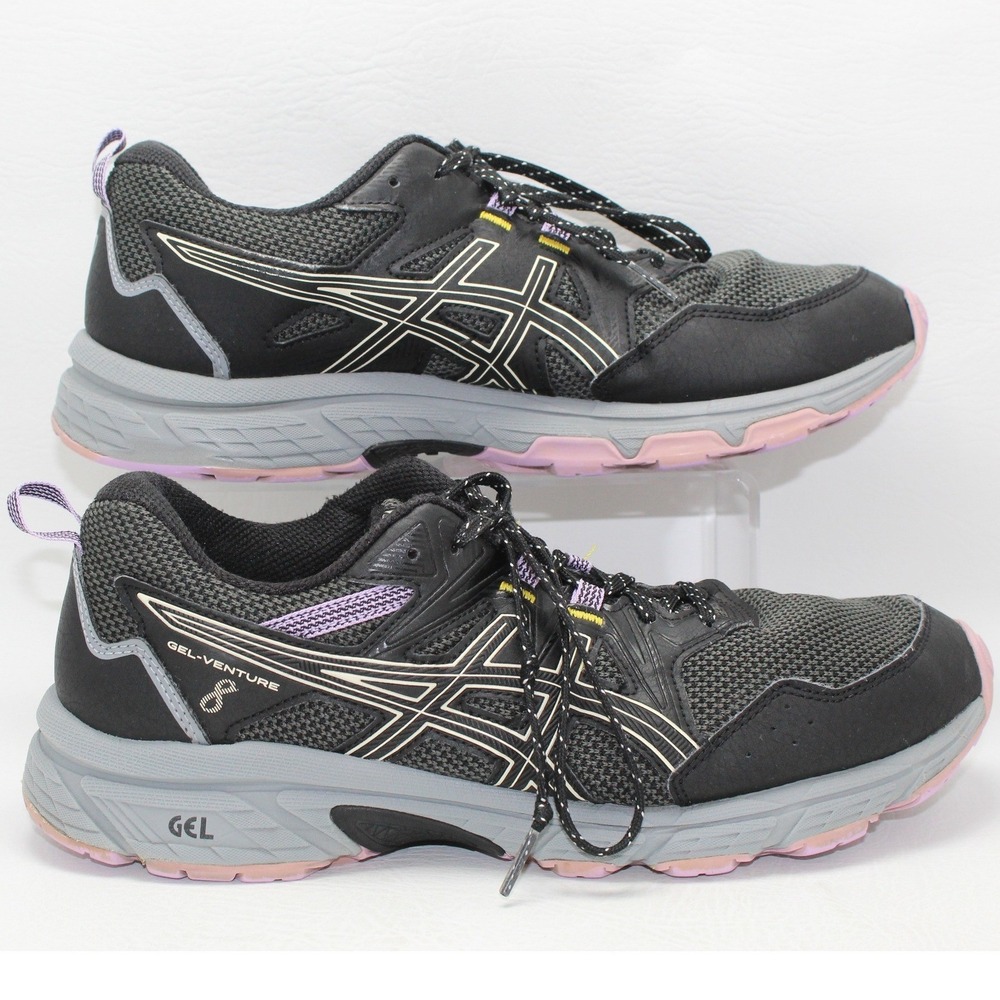 Asics Gel-Venture 8 Womens Trail Running Shoes‎ Black Lavender 1012A708 Size 11